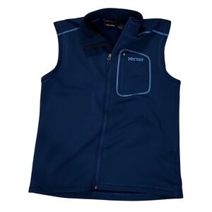 Marmot‎ blue soft shell vest polartec sz XL full zip